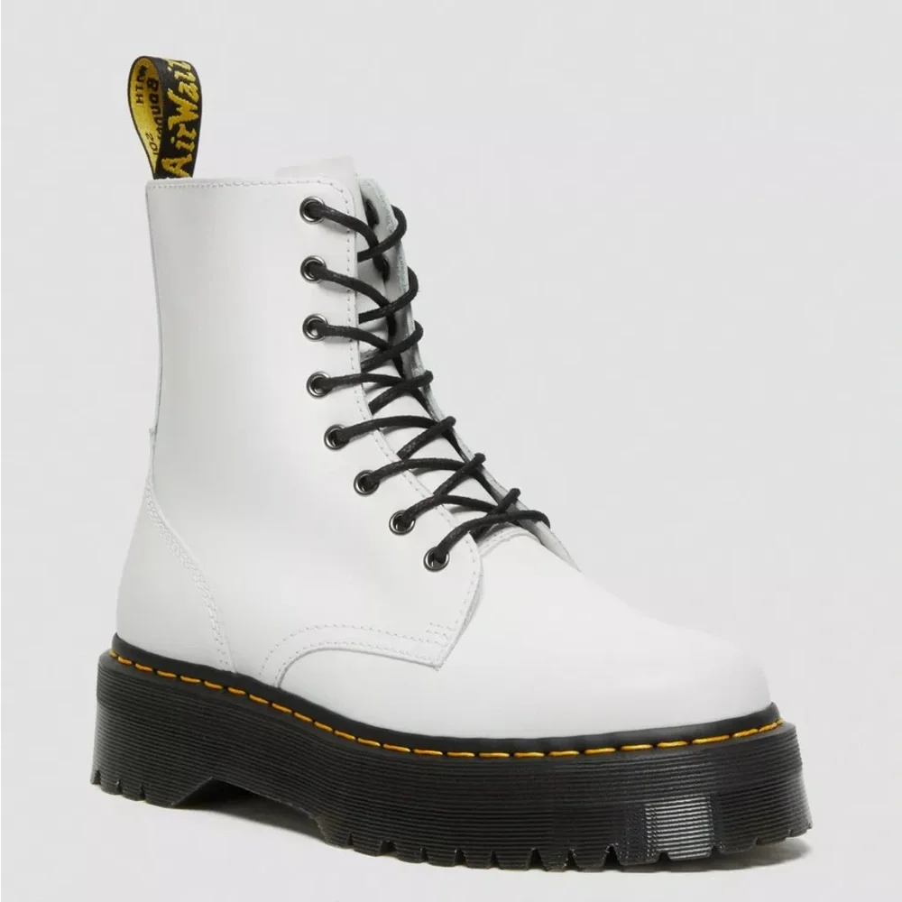 white jadon max dr martens platform boots! skip the breaking in process! - Picture 1 of 4